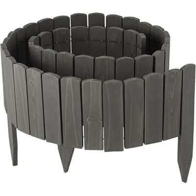 Relaxdays Flexibelt trädgårdsstaket 200 cm, synlig höjd 20 cm, för spikar i trä och gräs, mörkgrå Relaxdays Flexibelt trädgårdsstaket 200 cm, synlig höjd 20 cm, för spikar i trä och gräs, mörkgrå