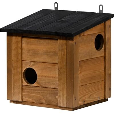 dobar ® Ekorrkolv med 3 ingångar – ekorrfoder med avtagbart tak – ekorre nestlåda för upphängning – 31 x 26 x 33 cm – brun dobar ® Ekorrkolv med 3 ingångar – ekorrfoder med avtagbart tak – ekorre nestlåda för upphängning – 31 x 26 x 33 cm – brun