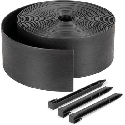 Velway Flexibel trädgårdskant i plast 20 meter, höjd 13 cm med 40 ankare avgränsning av gräsmatta, uppfart, säng ytterkant lätt att installera Velway Flexibel trädgårdskant i plast 20 meter, höjd 13 cm med 40 ankare avgränsning av gräsmatta, uppfart, säng ytterkant lätt att installera
