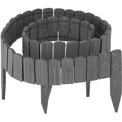 Relaxdays Flexibel träkant, 200 cm, synlig höjd 10 cm, mörkgrå Relaxdays Flexibel träkant, 200 cm, synlig höjd 10 cm, mörkgrå