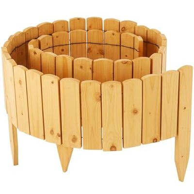 Relaxdays Flexibel kant för trärabatter, 200 cm, 20 cm hög, ljusbrun Relaxdays Flexibel kant för trärabatter, 200 cm, 20 cm hög, ljusbrun