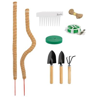 Relaxdays Kokosstavar set om 2, 65 cm långa, Monstera växtstavar, 16 delar. Tillbehör inklusive växtskyltar, kokosfiber, natur Relaxdays Kokosstavar set om 2, 65 cm långa, Monstera växtstavar, 16 delar. Tillbehör inklusive växtskyltar, kokosfiber, natur