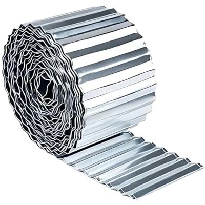 Relaxdays Rabattkant, 5 m x 14 cm, galvaniserad metall, rulle, flexibel rabattkant, inramning för rabatt och gräsmatta, silver Relaxdays Rabattkant, 5 m x 14 cm, galvaniserad metall, rulle, flexibel rabattkant, inramning för rabatt och gräsmatta, silver