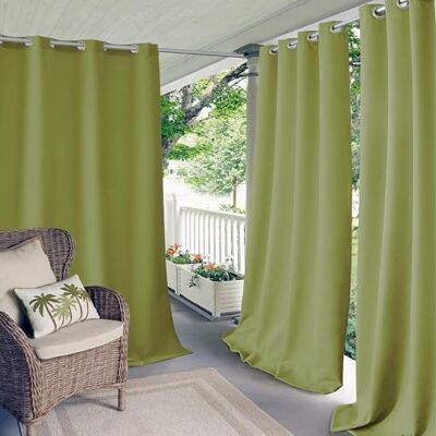 Elrene inomhus/utomhus solid UV-skyddande genomföring fönstergardin uteplats, pergola, veranda, däck, Lanai och Cabana, polyester, lime, 132 cm x 274 cm (1 panel) Elrene inomhus/utomhus solid UV-skyddande genomföring fönstergardin uteplats, pergola, veranda, däck, Lanai och Cabana, polyester, lime, 132 cm x 274 cm (1 panel)