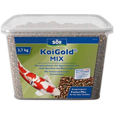 Söll KoiGold Mix, 7 l – koismör med spårämnen och vitaminer för en fullvärdig kost av Koi i i kokdammen, trädgårdsdamm, fiskdamm Söll KoiGold Mix, 7 l – koismör med spårämnen och vitaminer för en fullvärdig kost av Koi i i kokdammen, trädgårdsdamm, fiskdamm
