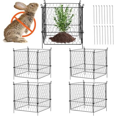 VEVOR 4-pack växtskydd mot djur, 34,3 x 34,3 cm, växtskydd av kycklingtråd, växtburar för utomhusväxter, blommor och grönsaker, håller kaniner, kycklingar och ekorrar borta VEVOR 4-pack växtskydd mot djur, 34,3 x 34,3 cm, växtskydd av kycklingtråd, växtburar för utomhusväxter, blommor och grönsaker, håller kaniner, kycklingar och ekorrar borta