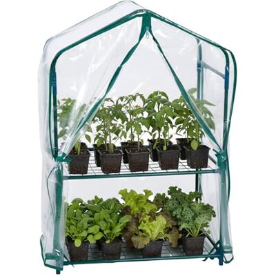 Relaxdays Växthus för balkong, 2-pack, PVC-film, stål, H x B x D: 95 x 59 x 39 cm, tomathus 2 våningar, grön/transparent Relaxdays Växthus för balkong, 2-pack, PVC-film, stål, H x B x D: 95 x 59 x 39 cm, tomathus 2 våningar, grön/transparent