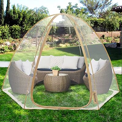EighteenTek Bubbeltält skärm hus rum växthus camping tält baldakin lusthus 4–6 personer för uteplatser, stor överdimensionerad väderpod pop up-tält, kallt skydd beige 25 x 25 cm EighteenTek Bubbeltält skärm hus rum växthus camping tält baldakin lusthus 4–6 personer för uteplatser, stor överdimensionerad väderpod pop up-tält, kallt skydd beige 25 x 25 cm