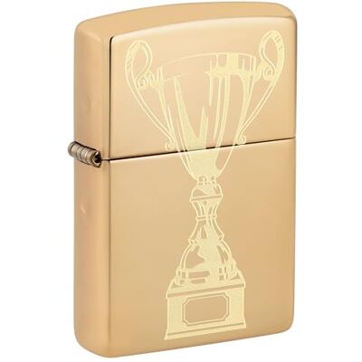 Zippo Stormtändare, högblank mässing (High Polish Brass), med lasergraverad trofé, påfyllningsbar och återanvändbar, med vindskyddad design, presentförpackning, tillverkad i USA Zippo Stormtändare, högblank mässing (High Polish Brass), med lasergraverad trofé, påfyllningsbar och återanvändbar, med vindskyddad design, presentförpackning, tillverkad i USA
