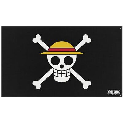 ABYstyle One Piece-flagga officiell produkt slitstarkt tyg dekorativt samlartillbehör (svart och vit) ABYstyle One Piece-flagga officiell produkt slitstarkt tyg dekorativt samlartillbehör (svart och vit)