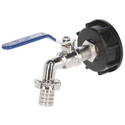 Kerbl Anslutningskran för IBC-behållare (med plastadapter S60x6 för IBC-behållare, med PTFE-tygtätningstejp, med 3/4 tums slanganslutning, kran) 221982 Kerbl Anslutningskran för IBC-behållare (med plastadapter S60x6 för IBC-behållare, med PTFE-tygtätningstejp, med 3/4 tums slanganslutning, kran) 221982
