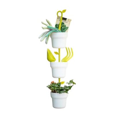 Zendea Tris av runda hängande krukor av hållbar ABS vit – perfekt för odling av växter, blommor eller aromatiska örter i trädgården, på balkongen eller terrassen med bekvämt vattendräneringssystem Zendea Tris av runda hängande krukor av hållbar ABS vit – perfekt för odling av växter, blommor eller aromatiska örter i trädgården, på balkongen eller terrassen med bekvämt vattendräneringssystem