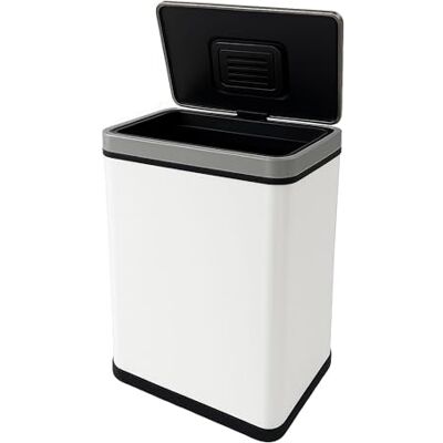WELL HOME MOBILIARIO & DECORACIÓN Well Home 50L vit papperskorg i rostfritt stål med automatisk sensor och anti-luktfilter H,54 cm WELL HOME MOBILIARIO & DECORACIÓN Well Home 50L vit papperskorg i rostfritt stål med automatisk sensor och anti-luktfilter H,54 cm