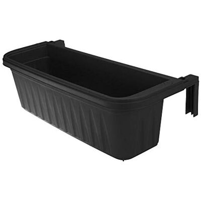 Apollo Exports International AP-30218BK 24 tum justerbar räcke planter, svart Apollo Exports International AP-30218BK 24 tum justerbar räcke planter, svart
