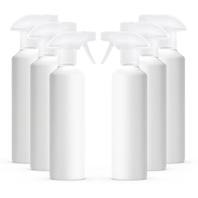McKLords Förpackning med 6 – vita tomma vattensprayflaskor i plast för rengöring 500 ml – handavtryckare, tomma sprayflaskor för trädgårdsskötsel och hemrengöring – kraftiga industriella påfyllningsbara McKLords Förpackning med 6 – vita tomma vattensprayflaskor i plast för rengöring 500 ml – handavtryckare, tomma sprayflaskor för trädgårdsskötsel och hemrengöring – kraftiga industriella påfyllningsbara