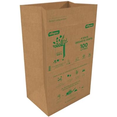 Alfapac 4 x 100 l påsar för grönt avfall av 100% återvunnet kraftpapper Alfapac 4 x 100 l påsar för grönt avfall av 100% återvunnet kraftpapper