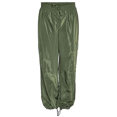 NOISY MAY NMSKY HW Cargo RAINPANTS FWD NOOS, Kombu grön/detalj: svart trim, S NOISY MAY NMSKY HW Cargo RAINPANTS FWD NOOS, Kombu grön/detalj: svart trim, S