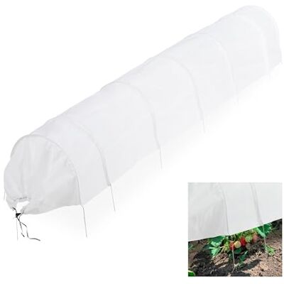 Relaxdays Planteringstunnel, 3,4 m längd, skydd mot skadedjur, för bädd, finmaskigt fågelskyddsnät, fleece, vit Relaxdays Planteringstunnel, 3,4 m längd, skydd mot skadedjur, för bädd, finmaskigt fågelskyddsnät, fleece, vit