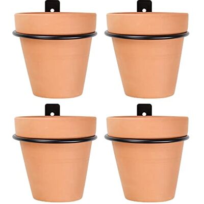 Darware Väggring i metall planterare med krukor (4-pack, 8-delars set); väggmonterade lerkrukor med hållare för växter och blommor Darware Väggring i metall planterare med krukor (4-pack, 8-delars set); väggmonterade lerkrukor med hållare för växter och blommor