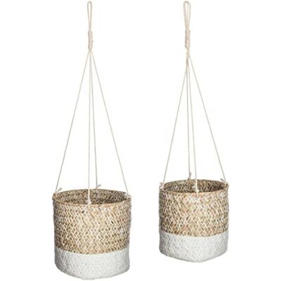 ATMOSPHERA CREATEUR D'INTERIEUR Atmosphera Set med 2 "Etnik" krukväskor vass vit ATMOSPHERA CREATEUR D'INTERIEUR Atmosphera Set med 2 "Etnik" krukväskor vass vit
