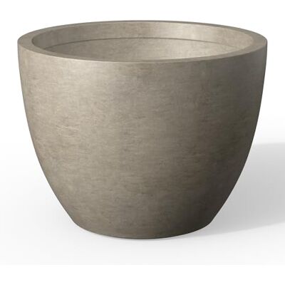 Kante 17.3 Inch Round Concrete Planter Classic Large Indoor/Outdoor Plant Pot with Drainage Hole and Rubber Plug, Suitable for Gardens and Patios, Weathered Concrete Kante 17.3 Inch Round Concrete Planter Classic Large Indoor/Outdoor Plant Pot with Drainage Hole and Rubber Plug, Suitable for Gardens and Patios, Weathered Concrete