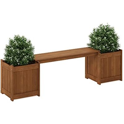 Furinno lövträ planteringslåda i teakolja, trä, naturlig, 182,12 (B) x 44,7 (H) x 28,96 (D) cm Furinno lövträ planteringslåda i teakolja, trä, naturlig, 182,12 (B) x 44,7 (H) x 28,96 (D) cm