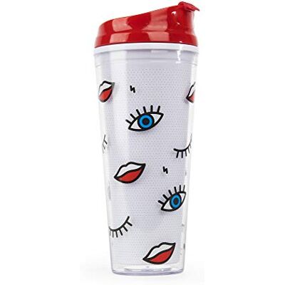 Mustard Senap M12041 Wink stor plast dubbelvägg 625 ml, 625 ml resemugg, flerfärgad Mustard Senap M12041 Wink stor plast dubbelvägg 625 ml, 625 ml resemugg, flerfärgad