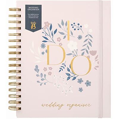 Busy B bröllopsarrangör – vacker spiralbunden bröllopsorganisatör i rosa och guld med fyra flikar, checklistor, anteckningar och förvaringsfickor Busy B bröllopsarrangör – vacker spiralbunden bröllopsorganisatör i rosa och guld med fyra flikar, checklistor, anteckningar och förvaringsfickor