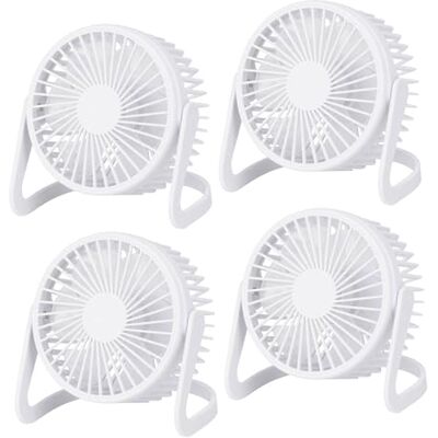 WELL HOME MOBILIARIO & DECORACIÓN Well Home USB-bordsfläkt Ø14,5 x 11,5 cm i matt vit, set om 4 WELL HOME MOBILIARIO & DECORACIÓN Well Home USB-bordsfläkt Ø14,5 x 11,5 cm i matt vit, set om 4