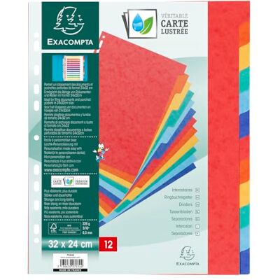 Exacompta Intercalaires nature future carte lustree 225g 12 positions format 24x32cm Exacompta Intercalaires nature future carte lustree 225g 12 positions format 24x32cm