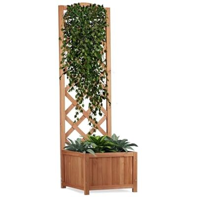 Flur Nymphea Trädgårdsblomlåda blomma med rutnätspanel i trä 120x45x30 Cm Flur Nymphea Trädgårdsblomlåda blomma med rutnätspanel i trä 120x45x30 Cm