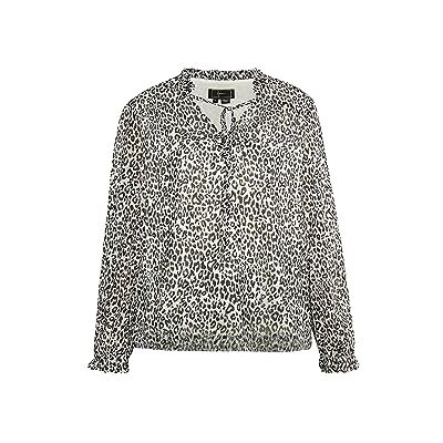 LEOMIA Damblus med leopardtryck, Vit flerfärgad, M LEOMIA Damblus med leopardtryck, Vit flerfärgad, M