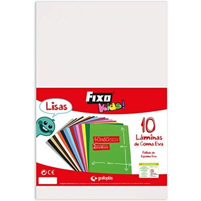 Fixo Kids Eva Enfärgad, Vit, 40 A X 60 H Cm, 10 enheter Fixo Kids Eva Enfärgad, Vit, 40 A X 60 H Cm, 10 enheter