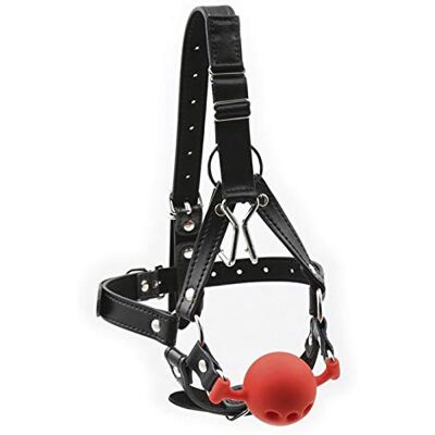 Bondage Masters Huvuddel av silikon med näskrok, röd Bondage Masters Huvuddel av silikon med näskrok, röd