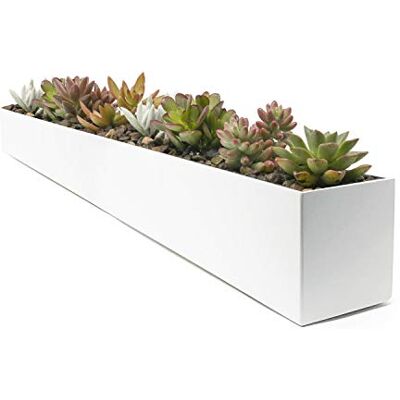 Buhbo Modern stålslang rektangel planter 32 tum, vit Buhbo Modern stålslang rektangel planter 32 tum, vit