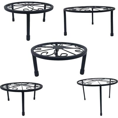 Relaxdays Växthållare, set med 5 runda hållare för krukor, robusta, H: 8–20, Ø: 17–30 cm, stål svart Relaxdays Växthållare, set med 5 runda hållare för krukor, robusta, H: 8–20, Ø: 17–30 cm, stål svart
