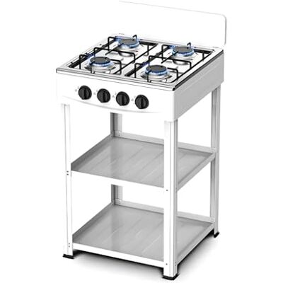 Avilia Matlagningsplatta med 4 gasbrännare för utomhusbruk med hållbar metallkonstruktion, sidohyllor i stål, LPG-cylinderanslutning, perfekt för camping och grillning (vit) Avilia Matlagningsplatta med 4 gasbrännare för utomhusbruk med hållbar metallkonstruktion, sidohyllor i stål, LPG-cylinderanslutning, perfekt för camping och grillning (vit)