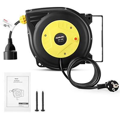 Himimi Professionell automatisk kabeltrumma 10 m + 3 m vägg- och takmonterad infällbar strömtrumma 1 250 W ~ 2 000 W automatisk kabelrulle 180° roterbar för inomhus- och utomhusbruk kabelrulle Himimi Professionell automatisk kabeltrumma 10 m + 3 m vägg- och takmonterad infällbar strömtrumma 1 250 W ~ 2 000 W automatisk kabelrulle 180° roterbar för inomhus- och utomhusbruk kabelrulle