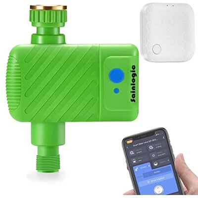 sainlogic Bevattningsdator WiFi, 2,4 GHz WiFi smart hub, utomhusbevattningscykel styrenhet, fjärrkontroll via app, ljusgrön sainlogic Bevattningsdator WiFi, 2,4 GHz WiFi smart hub, utomhusbevattningscykel styrenhet, fjärrkontroll via app, ljusgrön