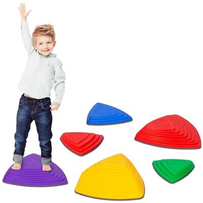 Leogreen Balansstenar, 6 stycken, motorisk och balansleksak, uppvaknande spel, koordination och fysisk utveckling, hållbar PP-plast, levande färger Leogreen Balansstenar, 6 stycken, motorisk och balansleksak, uppvaknande spel, koordination och fysisk utveckling, hållbar PP-plast, levande färger
