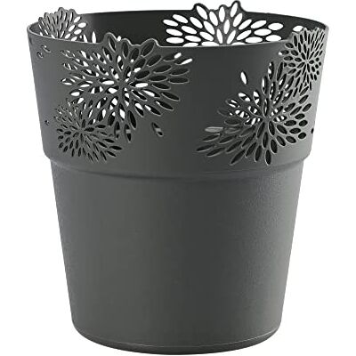 VERDENIA Aster blomkruka lätt blomkruka blomkruka design dekorativ kruka för växter för inomhusbruk, plastgenombrutna mönster, många färger, många storlekar 13 cm 20527 antracit VERDENIA Aster blomkruka lätt blomkruka blomkruka design dekorativ kruka för växter för inomhusbruk, plastgenombrutna mönster, många färger, många storlekar 13 cm 20527 antracit