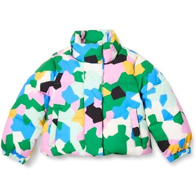 Amazon Essentials flickor standard modern matt puffer, geo kamouflage Amazon Essentials flickor standard modern matt puffer, geo kamouflage