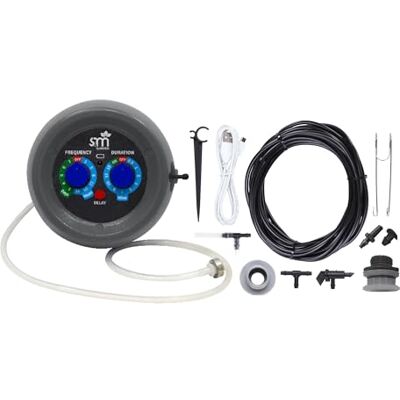S&M 590146 Automatisk droppbevattningssats med programmerbar styrenhet, laddkabel, 10 m PVC-rör, 10 droppar, 10 pinnar och andra tillbehör Lätt att installera och anpassningsbar S&M 590146 Automatisk droppbevattningssats med programmerbar styrenhet, laddkabel, 10 m PVC-rör, 10 droppar, 10 pinnar och andra tillbehör Lätt att installera och anpassningsbar