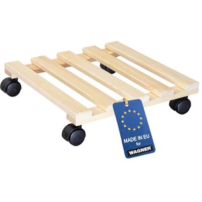 WAGNER PALETTI 35 x 35 x 8 cm I Växtroller för inomhusbruk, naturlig furu I blomrulle av FSC®-certifierat massivt trä I träkulskoter I Lastkapacitet 100 kg – 20003401 WAGNER PALETTI 35 x 35 x 8 cm I Växtroller för inomhusbruk, naturlig furu I blomrulle av FSC®-certifierat massivt trä I träkulskoter I Lastkapacitet 100 kg – 20003401