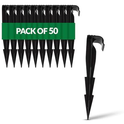 GARDENIX Förpackning med 50 AquaPEG trädgårdsslangsankare jordspetsfixeringsankare för droppslang pärlslang plug-in gaffel GARDENIX Förpackning med 50 AquaPEG trädgårdsslangsankare jordspetsfixeringsankare för droppslang pärlslang plug-in gaffel