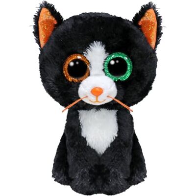 Ty Beanie Boos Månen den svarta kattungen med orange och gröna ögon stora och glitter, plyschleksaken med de glittrande stora ögonen 15 cm T37388 Ty Beanie Boos Månen den svarta kattungen med orange och gröna ögon stora och glitter, plyschleksaken med de glittrande stora ögonen 15 cm T37388