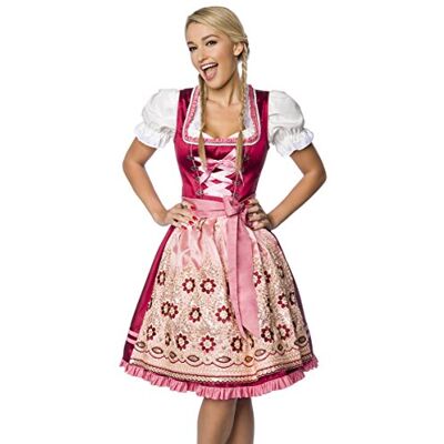 Dirndline Premium Dirndl-klänning för speciella tillfällen, rosa/röd, 3XL Dirndline Premium Dirndl-klänning för speciella tillfällen, rosa/röd, 3XL