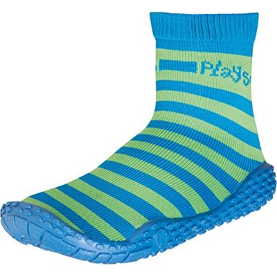 Playshoes Unisex barn aquastrumpor aquaskor, Blå gröna ränder, 24/25 EU Playshoes Unisex barn aquastrumpor aquaskor, Blå gröna ränder, 24/25 EU