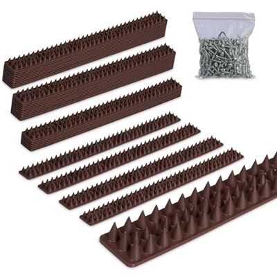 Relaxdays Fågelskrämma spikar set om 40, balkong och tak, 3-radig, plast, varje panel HBT 2 x 49 x 4 cm, duvförsvar, brun Relaxdays Fågelskrämma spikar set om 40, balkong och tak, 3-radig, plast, varje panel HBT 2 x 49 x 4 cm, duvförsvar, brun