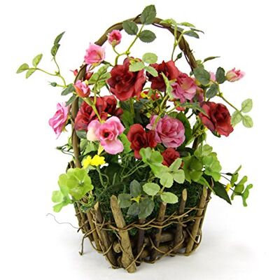 Flair Flower Vilda drömmar i korg, natur, polyester, plast, rosa, 25 x 22 x 22 cm Flair Flower Vilda drömmar i korg, natur, polyester, plast, rosa, 25 x 22 x 22 cm